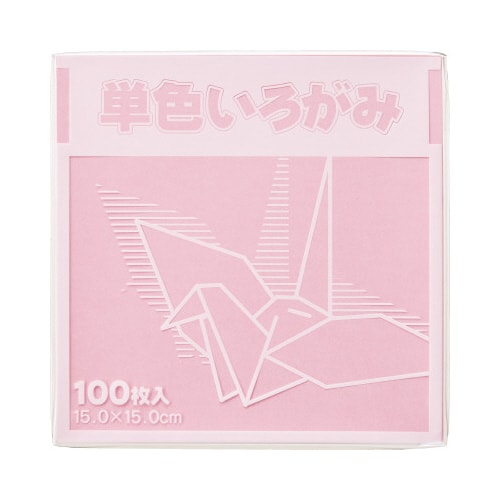 単色折り紙 15×15cm 薄桃 100枚