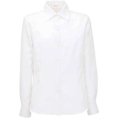 フレンチツイル 長袖ブラウス ホワイト 11号