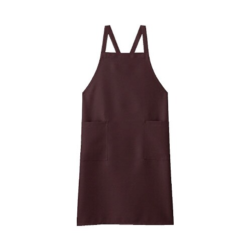 胸当てエプロン ブラウン