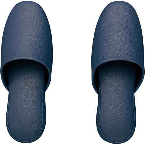 抗菌レザー調ビニールスリッパ ネイビーM 10足入