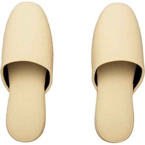 抗菌レザー調ビニールスリッパ ベージュM 10足入