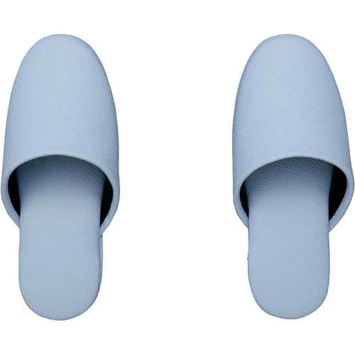 抗菌レザー調ビニールスリッパ子供ライトブルー10足