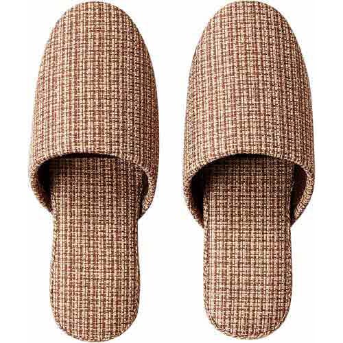 足が蒸れにくいメッシュスリッパ L ブラウン5足入