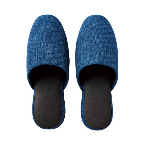 脱げにくい布製スリッパ ネイビー×10