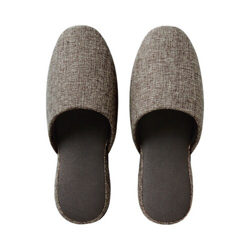 脱げにくい布製スリッパ ブラウン×5