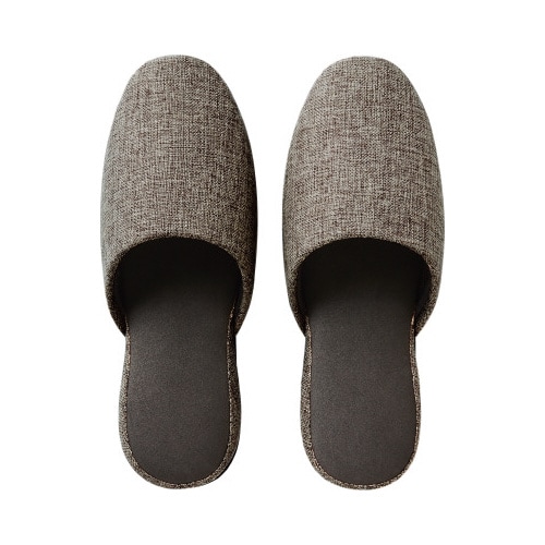 脱げにくい布製スリッパ ブラウン×10