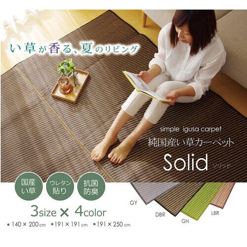 Fソリッド Lブラウン 191×191cm