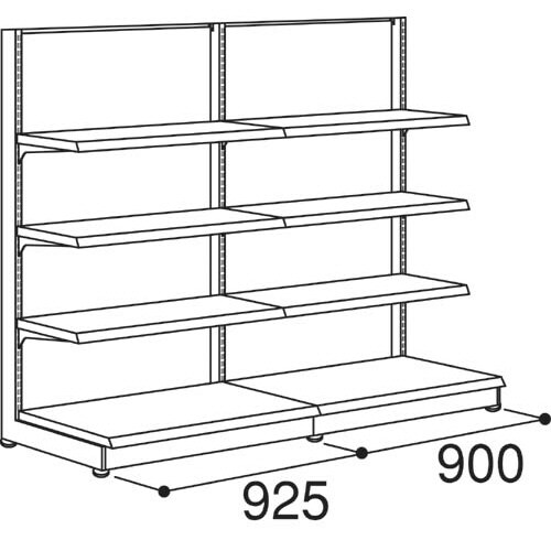 YF什器(ボード)片面2連 H1350D400
