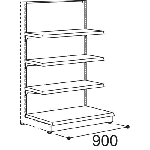 YF什器(メッシュ)片面増連 H1650D400