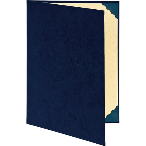 証書ファイル A4 スエード調 紺 3冊