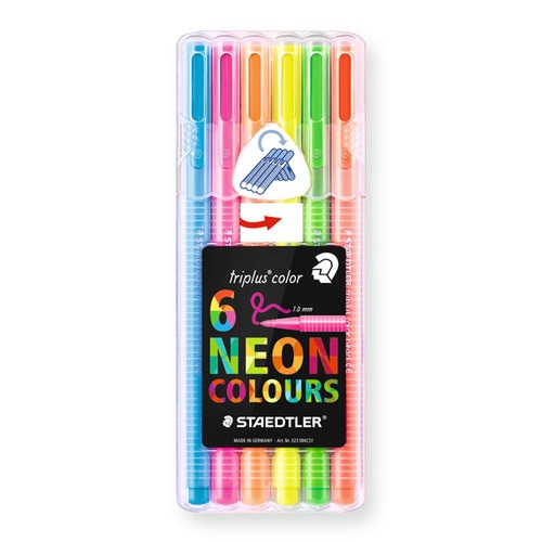 水性ペン トリプラス0.3mm 三角軸 6色 ×3