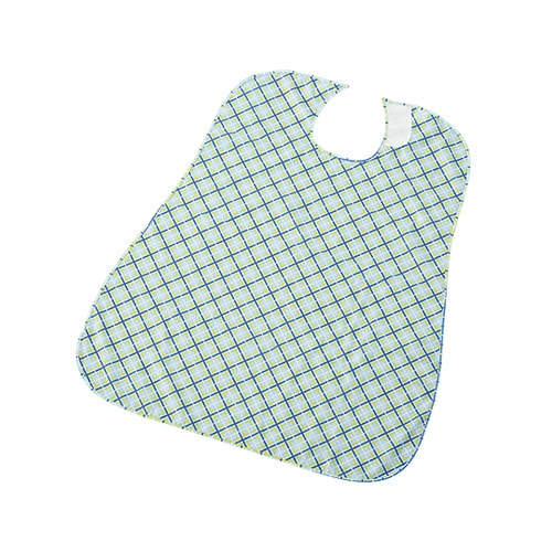 さわやか食事用エプロン チェックブルー 2枚入