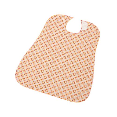 さわやか食事用エプロン チェックピンク 2枚入