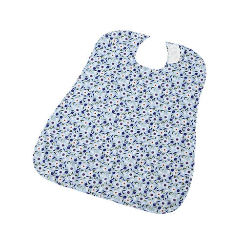 さわやか食事用エプロン 花びらブルー 2枚入