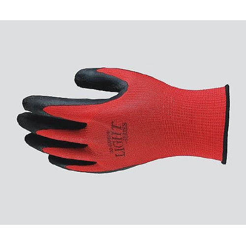 天然ゴム背抜き手袋 13ゲージ レッドM 10双