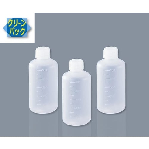 PE細口瓶500mL10本入 (純水洗浄処理済)