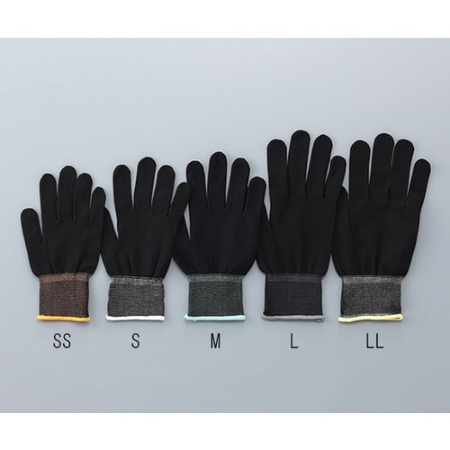 インナー手袋黒オーバーロックポリエステルSS10双