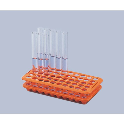 試験管ラック φ16.5mm×50本 オレンジ