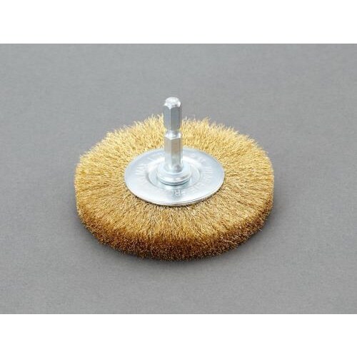 ワイヤーブラシ 6角軸(平型/真鍮線) 75mm