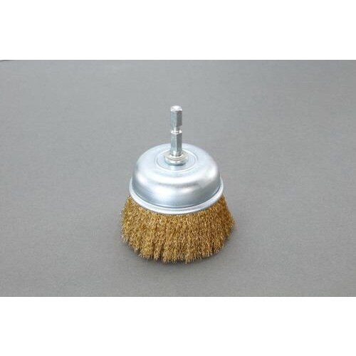 ワイヤーブラシ 6角軸(カップ型/真鍮線)65mm