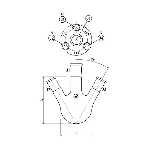 3112−200−5L2L四ツ口フラスコ
