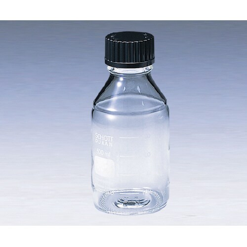 ねじ口瓶丸型白(デュラン(R))黒キャップ付 2L