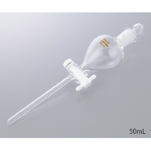 丸型分液ロート テフロン(R)プラグ付 500mL