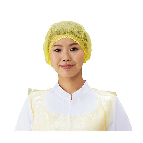 使い捨てカラーモブキャップ イエロー 100枚入