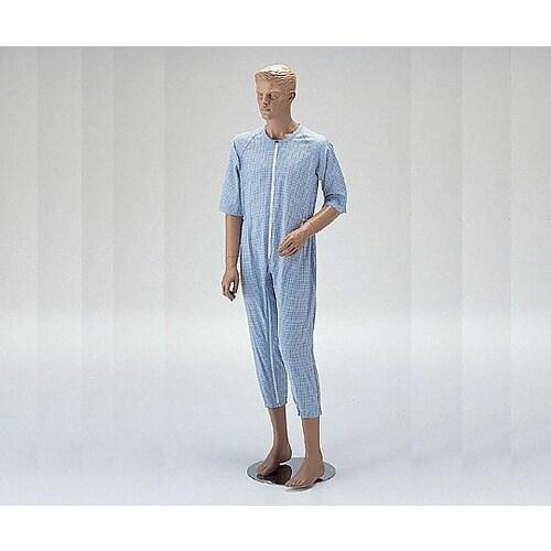 前開き介護ねまき (ロック機能付) ブルー/M