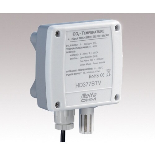 CO2トランスミッタ (温度測定可)