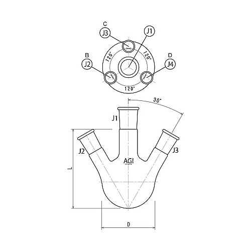 3112−200−5L3L四ツ口フラスコ