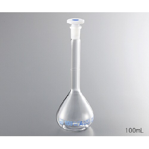 メスフラスコ樹脂栓付き 500mL