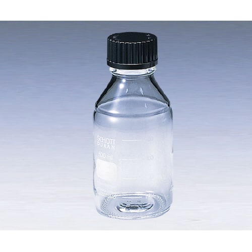 ねじ口瓶丸型白(デュラン(R))黒キャップ付 5L