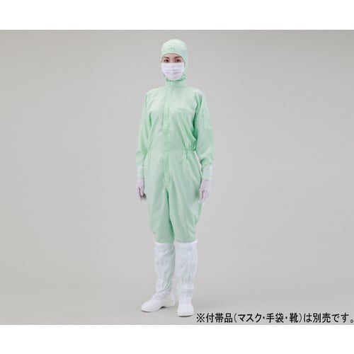 無塵衣・AS197C フード付 グリーン 4L
