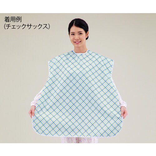 食事用エプロン 花ピンク