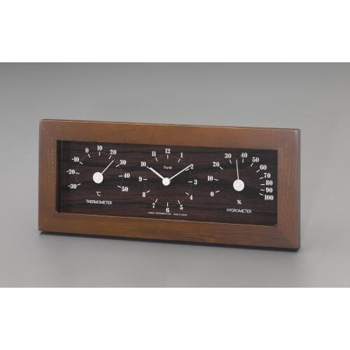 122x292x38mm 掛時計(温度・湿度計付)