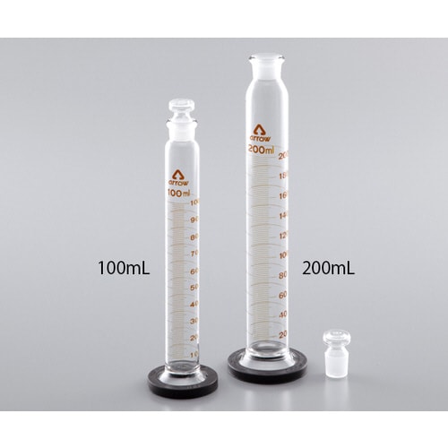有栓メスシリンダー (硬質ガラス製) 100mL