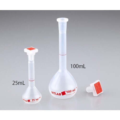 PMPメスフラスコクラスB PP栓付き 50mL