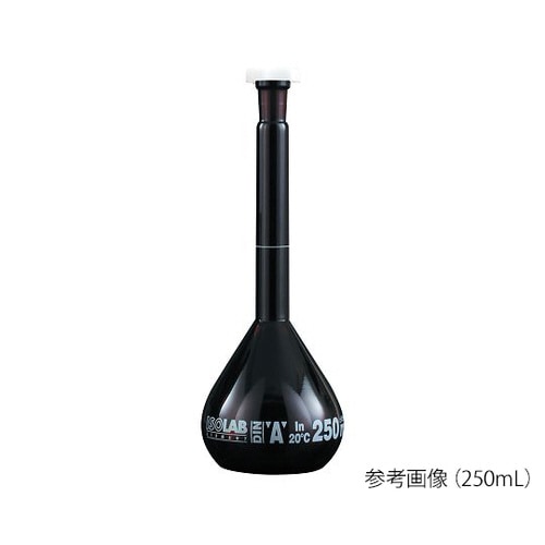 樹脂栓付きメスフラスコ茶50mL AMS−50