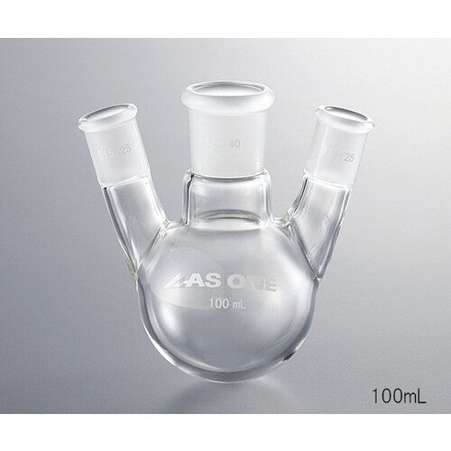 三つ口フラスコ 100 側管摺合 19/38
