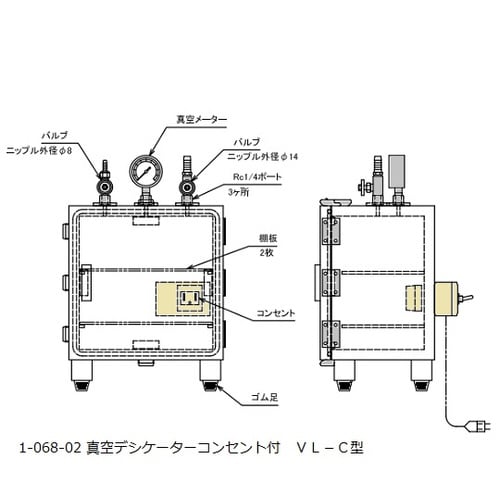 真空デシケーター コンセント付 VL−C型