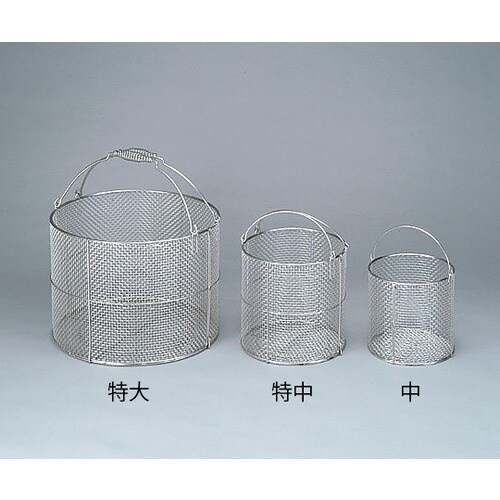 ステンレス丸型洗浄カゴ 特大 φ400×300mm