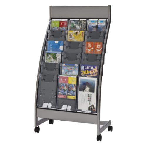 パンフレットスタンド 3列6段 グレー