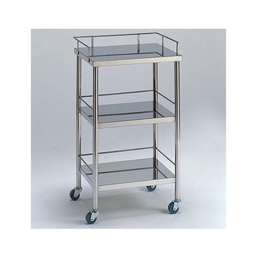 ステンレスワゴン 機械卓子M (3方枠付) 3段