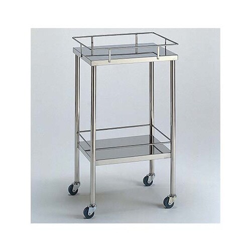 ステンレスワゴン 機械卓子L (4方枠付) 2段