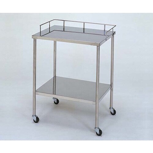 ステンレスワゴン 機械卓子L (枠付) 2段