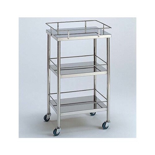 ステンレスワゴン 機械卓子S (4方枠付) 3段