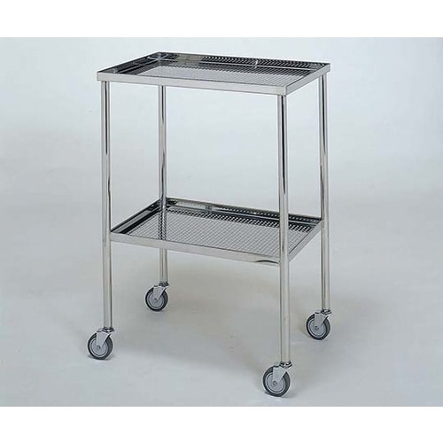 ステンレスワゴン 機械卓子S (パンチング立上)