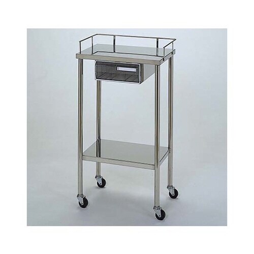 ステンレスワゴン 機械卓子 クリア引出付(1個)