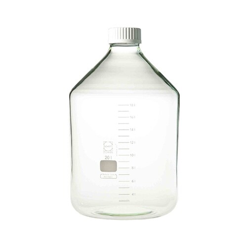 ねじ口びん 広口 白キャップ付 20L